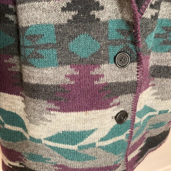 Vintage Alps Fine Womens Apparel Knit Cardigan Sweater southwest Pure Wool S - Picture 8 of 14